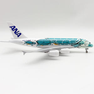 Масштабная модель самолета Airbus A380 ANA (18 см, 1:350) с логотипом Turtle, литая из металла, с колесами - Product Image 3