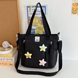 Sac <span class=keywords><strong>Tendance</strong></span> 2025 quotidien décontracté sac à bandoulière tout match petit frais couleur unie quotidien bandoulière sac fourre-tout mignon étoile à cinq branches - Product Image 3