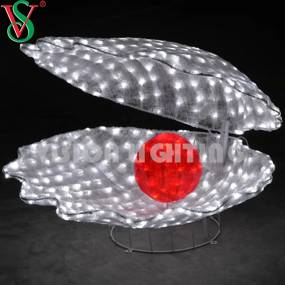 Đèn LED Họa Tiết Động Vật ABS/PVC Đèn Clam Có Ngọc Trai Để Trang Trí Công Viên Vườn Ngoài Trời