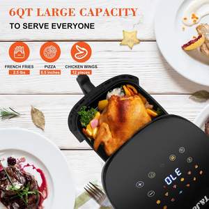 Four à air chaud intelligent à affichage numérique, 5 litres, 1200W, en verre borosilicate, sans fumée, à économie d'énergie - Product Image 2