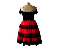 Nouvelle robe tutu de ballet en velours noir et tulle rouge de style espagnol. Nouveau -- 33