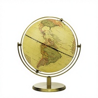 Globe terrestre parlant de style antique 20 cm/8 pouces à rotation complète en PVC et métal, compatible avec l'augmentation de la réalité multilingue, géographie MPR