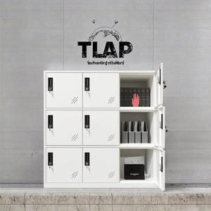 Casiers de rangement extensibles en acier blanc à 9 portes – Meubles métalliques modernes pour la maison, le bureau et la chambre - Product Image 3