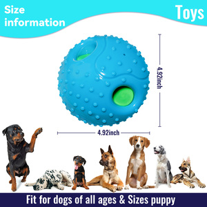 Bite dayanıklı interaktif oyuncak <span class=keywords><strong>Pet</strong></span> ödül Fetch oyna TPR gıcırtılı kedi köpek çiğnemek topu oyuncak mavi dışbükey ceza topu taşlama diş - Product Image 5