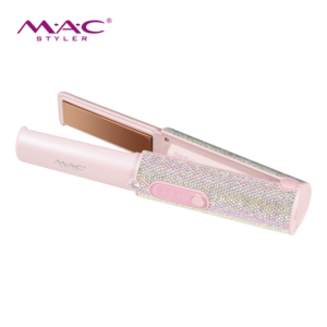 Lisseur <span class=keywords><strong>de</strong></span> cheveux portable sans fil en titane, rechargeable 5000 mAh, design strass, 3 températures réglables, mini <span class=keywords><strong>fer</strong></span> plat <span class=keywords><strong>de</strong></span> voyage - Product Image 5