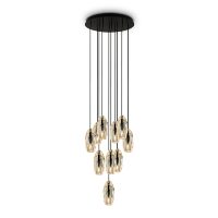 Lámpara Colgante LED de Lujo Minimalista Moderna XZ para Comedor y Escalera, de Latón con Cristal K9, para Techos Altos