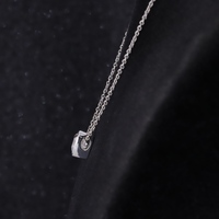 Collier pendentif Moissanite en argent 925 trillion coupe VVS DEF couleur blanche