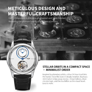 นาฬิกาตูร์บิญอง Miyota 8215 แบบ OEM สั่งทำโลโก้ได้ พร้อมตัวบอกเวลา 24 ชั่วโมง ตัวเรือนสแตนเลส กระจกแซฟไฟร์  หน้าปัดวงแหวนหมุน - Product Image 2