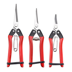 Sécateur de jardin en acier inoxydable, outil de taille 10-20 mm pour arbres fruitiers avec poignée en plastique rouge, design papillon manuel - Product Image 3