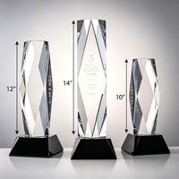President Clear op Basis Obelisk Kristallen Award Trofee met Aangepast Gegraveerd Logo voor Bedrijfs Prijs Cadeau