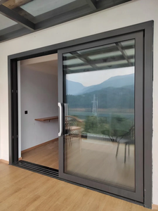 Tùy chỉnh hiện đại đôi Tempered <span class=keywords><strong>Glass</strong></span> cửa trượt as2047 khung nhôm cho ban công/sân bão tác động phòng chống - Product Image 5