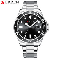 Montre à bracelet en acier Curren 8388, montre à quartz avec calendrier, montre pour homme, ambiance business, simple, montre à quartz pour homme