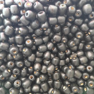 Perles en bois noires de 17-18 mm, perles rondes en vrac pour la fabrication de bijoux, origine Zhejiang - Product Image 2
