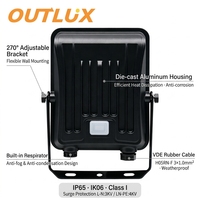 Reflectores LED para Exteriores IP65 de 10W-400W para Iluminación de Estadios y Puertas, Alta Luminosidad