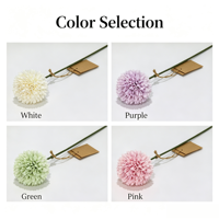 Vente en gros de fleurs artificielles en pompon de chrysanthème à boule unique de 32 cm, couleur et emballage personnalisés pour la décoration d'arrangements floraux
