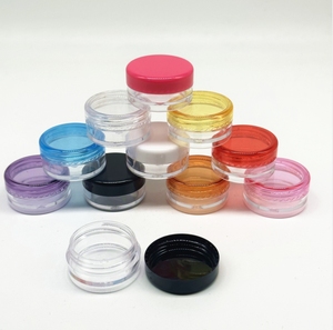 Venta al por mayor 3G 5g transparente PS tarro de plástico cosmético tapa de color pequeña muestra contenedor barato para crema de ojos loción cuidado de la piel PS vacío - Product Image 3