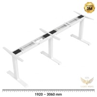 Base de Escritorio Eléctrico de Altura Ajustable Saint Wing Extra Larga de 1.9-3.0m con Triple Motor y 3 Patas para Tablero de Mesa de 120 Pulgadas
