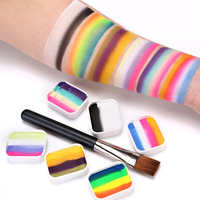 Palette de peinture pour le visage activée par l'eau, facile à nettoyer, pour Halloween, 12 couleurs, peinture pour le visage et le corps