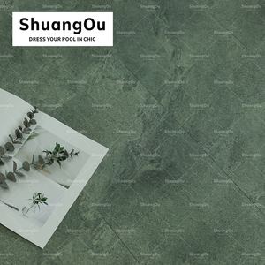 Piastrelle Shuangou all'ingrosso 97x97mm antiscivolo in marmo opaco Look verde piastrelle piscina paesaggio paesaggio Sukabumi piastrelle per piscina mosaico - Product Image 5
