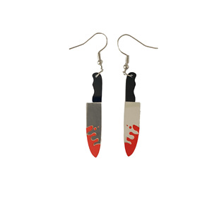 Personalità acrilico pugnale di Halloween affilato coltello da <span class=keywords><strong>cucina</strong></span> orecchini eccentrico fantasma urlo orecchino gioielli per studente - Product Image 3
