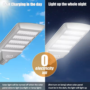 Lampadaire <span class=keywords><strong>solaire</strong></span> <span class=keywords><strong>professionnel</strong></span> tout-en-un 200W 600W IP67 étanche avec capteur radar infrarouge pour l'éclairage des allées - Product Image 5