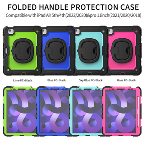 <span class=keywords><strong>Coque</strong></span> robuste à trois couches pour <span class=keywords><strong>iPad</strong></span> Air 4 / 5 / Pro 11 avec support rotatif intégré à 360° et protections de boutons réactives - Product Image 6