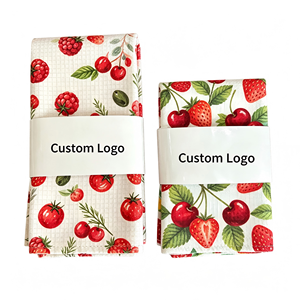 Pattern Kitchen Tea Waffle Textured <b>Microfiber</b> Dish <b>Towels</b> Personalized Custom Logo Wrapping Band - Product Image 3