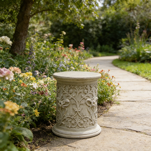 Base de Resina Europea Antigua con Relieve de Uvas, Pedestal Cuadrado para Estatuas de Jardín, Columna Romana - Product Image 5