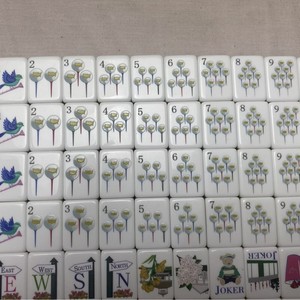 Tuiles de Mahjong Américain Portables à Grain de Bois Imprimé sur l'Intérieur, Édition Maître Thème Golf, Quatre Couches - Product Image 4