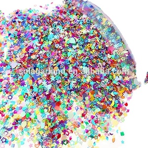 Paillettes di stelle angolari arrotondate vuote brillanti di colore misto di nuovo arrivo 5mm per Nail Art - Product Image 1
