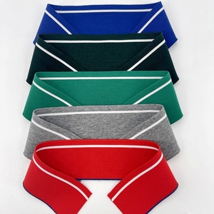 Cổ áo dệt kim <span class=keywords><strong>s</strong></span>ọc dọc, chất liệu 95% <span class=keywords><strong>s</strong></span>ợi Mercerized cao cấp, 5% Spandex, không co rút - Product Image 1