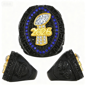 <strong>2026</strong> Fantasy Football Championship <strong>Ring</strong> Jewelry, <strong>Black</strong> Fashion Alloy Commemorative <strong>Ring</strong> Gift - Product Image 1