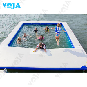 Tapis d'eau gonflable personnalisé de haute qualité DWF île de plate-forme flottante pour l'utilisation de piscine résidentielle de mer lac rivière - Product Image 2