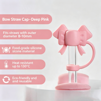 Ensemble de protège-pailles en silicone de qualité alimentaire, protège-pailles réutilisables mignons en forme de nœud papillon pour pailles de 8 à 10 mm