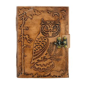 Premium Handmade Embossed Owl Leather Journal Antique Latch <b>Diary</b> Vintage Writing <b>Notebook</b> & Gifts - Product Image 4