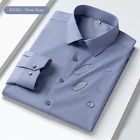 Chemise habillée à manches longues pour homme, triple protection, imperméable, résistante à l'huile et anti-salissure, pour affaires et occasions formelles