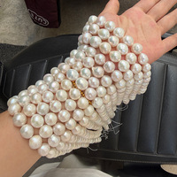 Chaîne de perles naturelles baroques rondes blanches Edison colorées de 11-12 mm, produit semi-fini, environ 40 cm de long