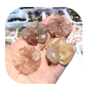 Nuovi arrivi artigianato in pietra semipreziosa fiore di ciliegio naturale <span class=keywords><strong>agata</strong></span> intagliato fiore di pesca per regalo - Product Image 1