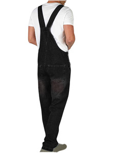 <span class=keywords><strong>Salopette</strong></span> cargo vintage <span class=keywords><strong>en</strong></span> <span class=keywords><strong>jean</strong></span> pour homme, délavée, taille mi-haute, coupe droite, grandes tailles, pantalon de travail - Product Image 4