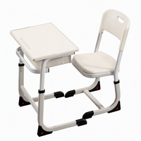 Ensemble bureau et chaise pour étudiant, table d'étude individuelle pour salle de classe primaire et collège