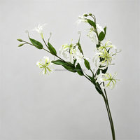L-405 Premium Einzelne Langstielige Künstliche Gloriosa-Lilie Realistische Rote Flammen-Lilie Hochzeitsblume Heim-Weihnachtsdekoration