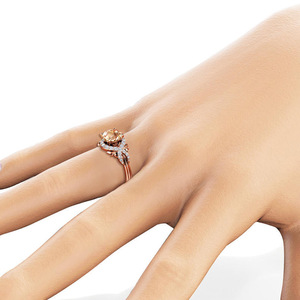 Anello Quadrato Color Champagne per Donne, Gioiello di Moda con Nastro Intrecciato Scintillante, Vendita all'Ingrosso - Product Image 3