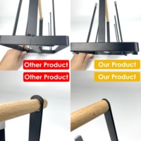 Barre de bureau poignée en métal bois 6 bouteilles de café en verre tasse sèche-linge rangement présentoir support pour armoire