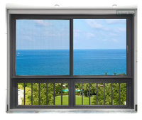 Fenêtre coulissante insonorisée en alliage d'aluminium pour usage domestique et hôtelier, design moderne avec éclairage et support de cadre personnalisables