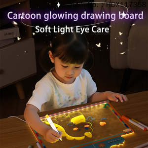 กระดานวาดเขียนไดโนเสาร์การ์ตูน HDX แบบสองด้าน เรืองแสงได้ ลบได้ ทำจากพลาสติก ABS พร้อมปากกา - ของเล่นเขียนแบบ DIY สำหรับเด็ก - Product Image 2