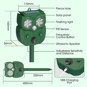 Ahuyentador de Animales Salvajes para Exteriores, con Sensor, Luz Intermitente, para Pájaros, Gatos y Ardillas, Venta al Por Mayor - Product Image 3
