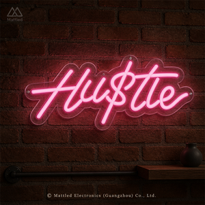 Enseigne néon LED « Hustle » – Décoration murale motiver pour la maison, le bureau, la chambre, la salle de sport, la « man cave » – Enseigne lumineuse - Product Image 6