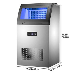 Wework เครื่องทำน้ำแข็งทรงลูกบาศก์60กก./24ชั่วโมงเครื่องทำน้ำแข็งเชิงพาณิชย์พร้อมน้ำประปาและน้ำดื่มบรรจุขวด2โหมดสำหรับใช้ในครัวเรือน - Product Image 4