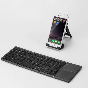 Recarregável sem fio dobrável portátil Mini Folding Bluetooths teclado com Touchpad para telefone mobil