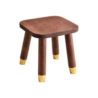 Petit tabouret rétro américain en chêne massif, tabouret à chaussures carré moderne, utilisé pour la décoration du salon